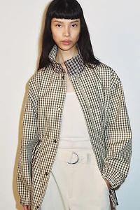 PLAID HIGH-NECK JACKET