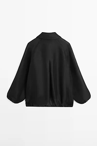 Linen and silk bomber jacket