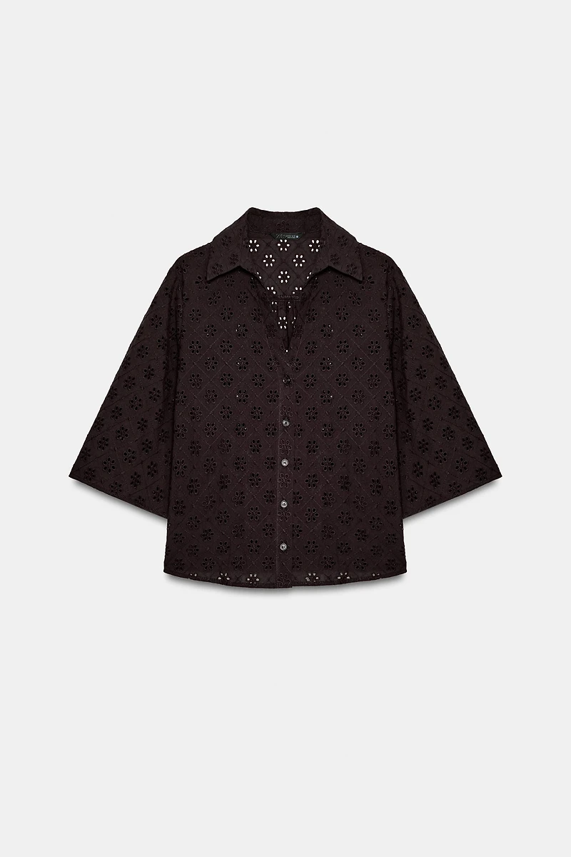 EYELET EMBROIDERED SHIRT