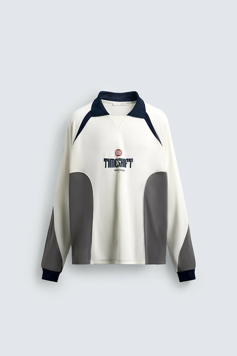 RETRO SOCCER PRINT POLO SHIRT