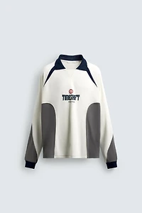 RETRO SOCCER PRINT POLO SHIRT