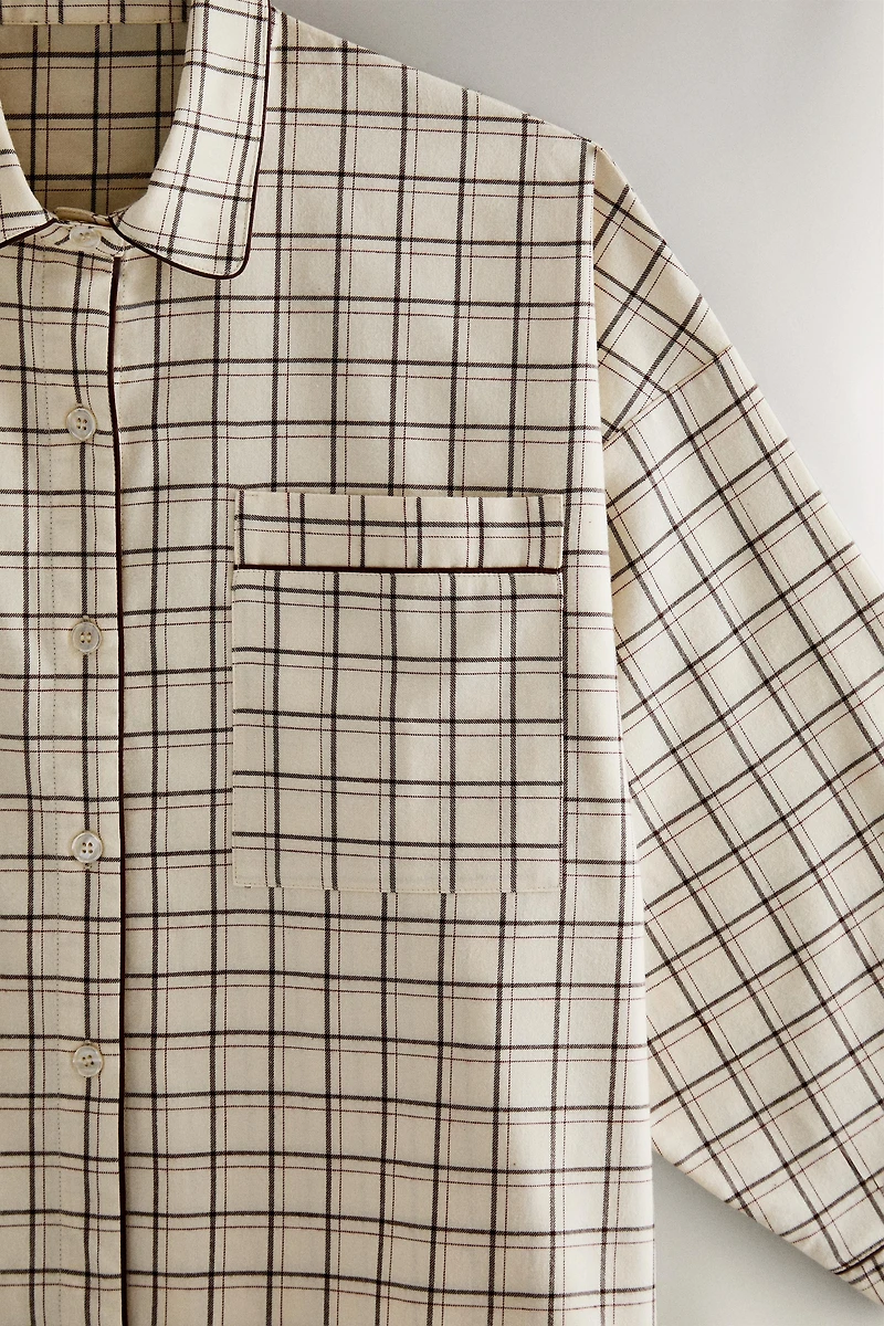 CHRISTMAS CHECK COTTON PAJAMA SET