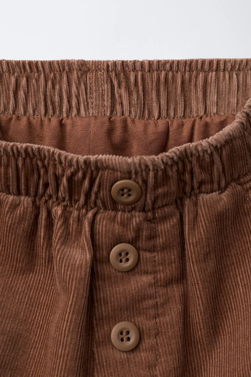 LINED CORDUROY PANTS WITH BUTTONS