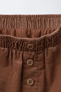 LINED CORDUROY PANTS WITH BUTTONS