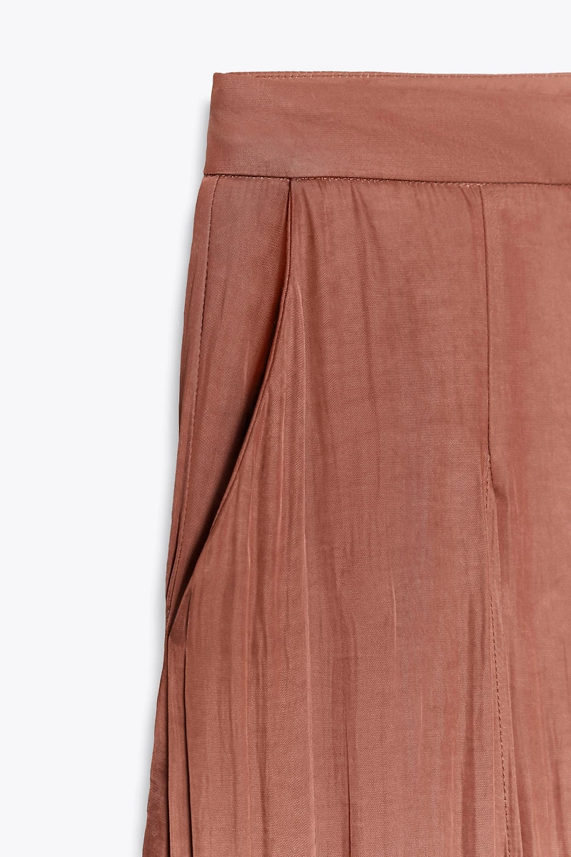 FLOWY WIDE LEG PANTS WITH RUFFLES