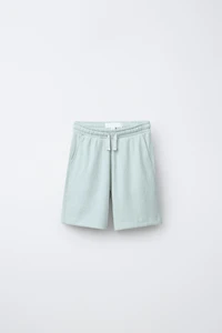TEXTURED POLO SHIRT AND BERMUDA SHORTS SET