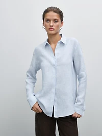 Pinstriped flowing linen shirt