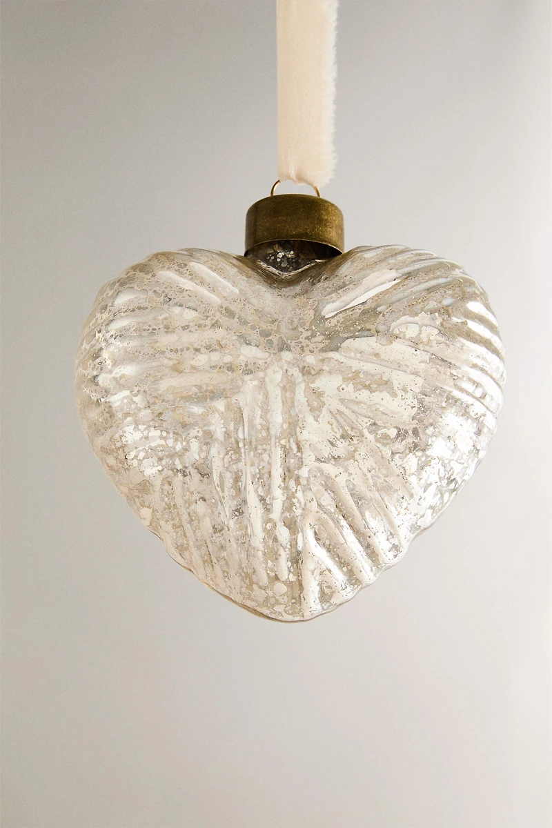 MERCURIZED HEART CHRISTMAS TREE ORNAMENT