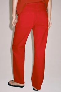 ZW COLLECTION MID-RISE STRAIGHT LEG JEANS