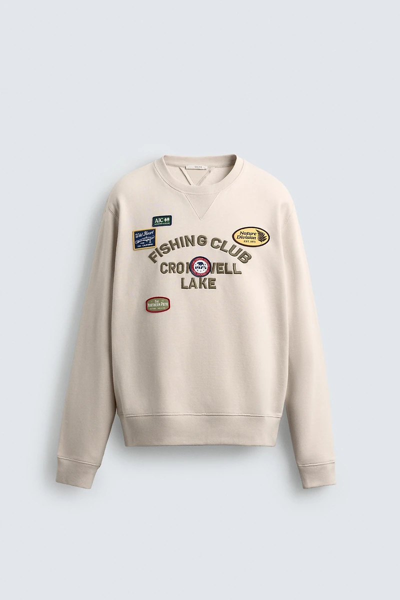 EMBROIDERED TEXT SWEATSHIRT