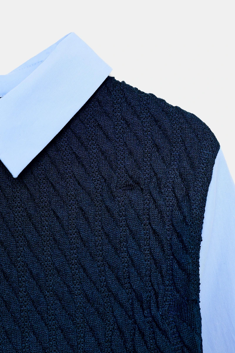 COMBINED POPLIN SHIRT