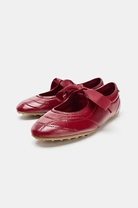 ATHLETIC BALLET FLATS WITH BOW