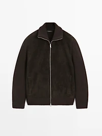 Veste contrastante à col camionneur
