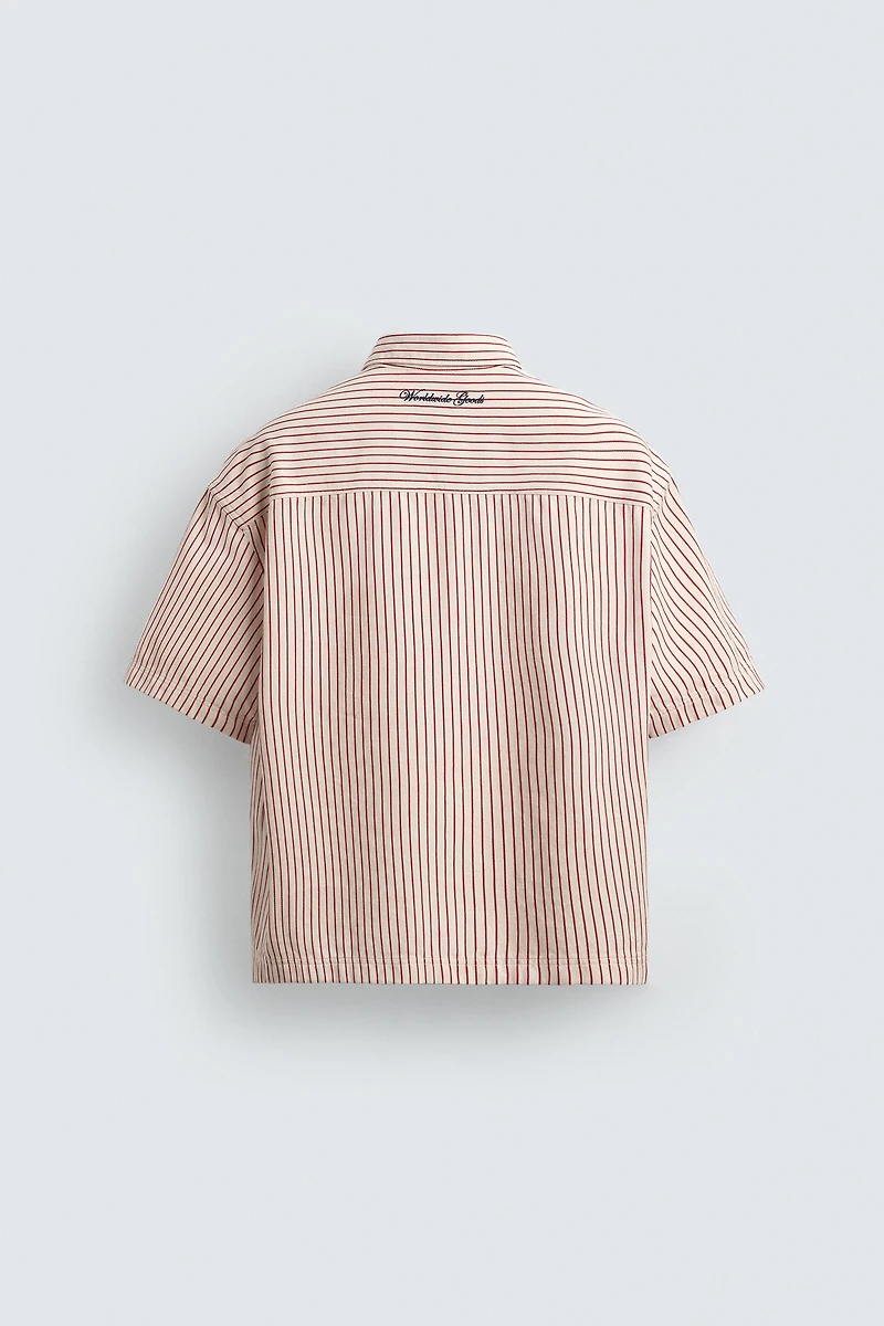 CONTRAST STRIPED PATCH OVERSHIRT