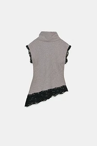 HOUNDSTOOTH LACE TOP