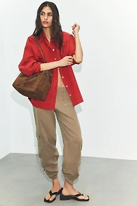 FLOWY GATHERED PANTS