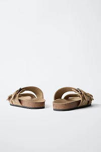 SANDALES BRODÉES DOUBLE BRIDE