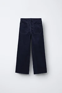 EMBROIDERED FLORAL VELVET PANTS