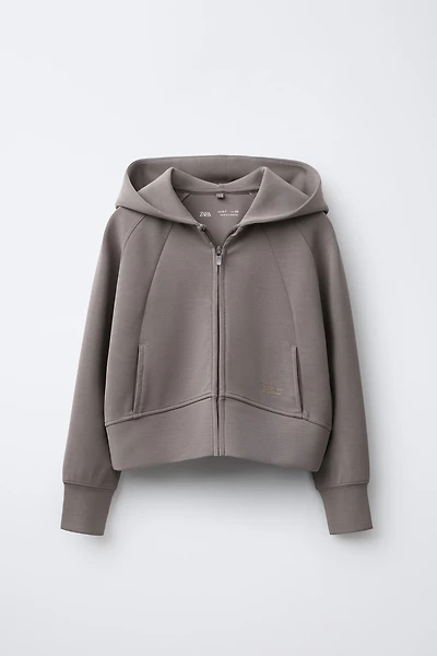 TEXT ZIPPER JACKET WITH MODAL
