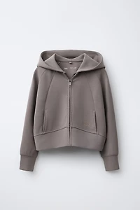 TEXT ZIPPER JACKET WITH MODAL