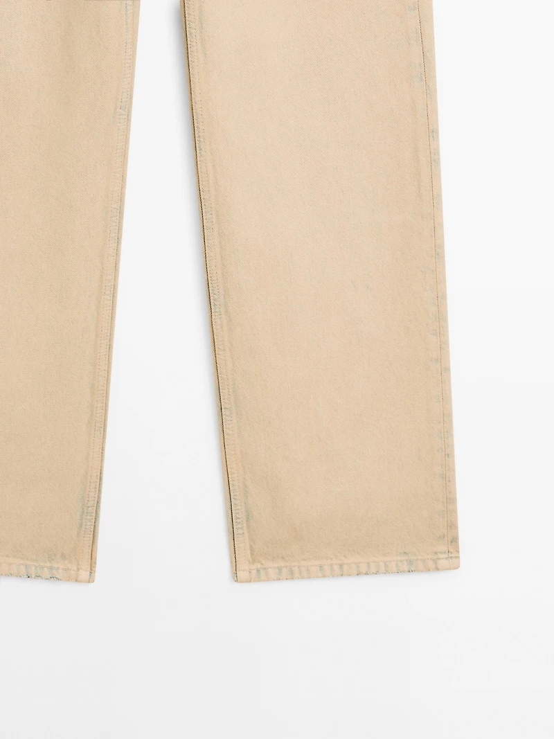 Jean large mid-rise coton