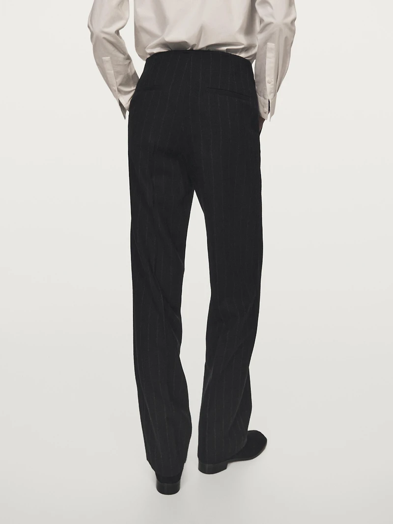 Straight-leg pinstripe trousers