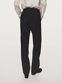 Straight-leg pinstripe trousers