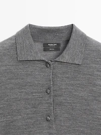 Pull polo en maille de laine