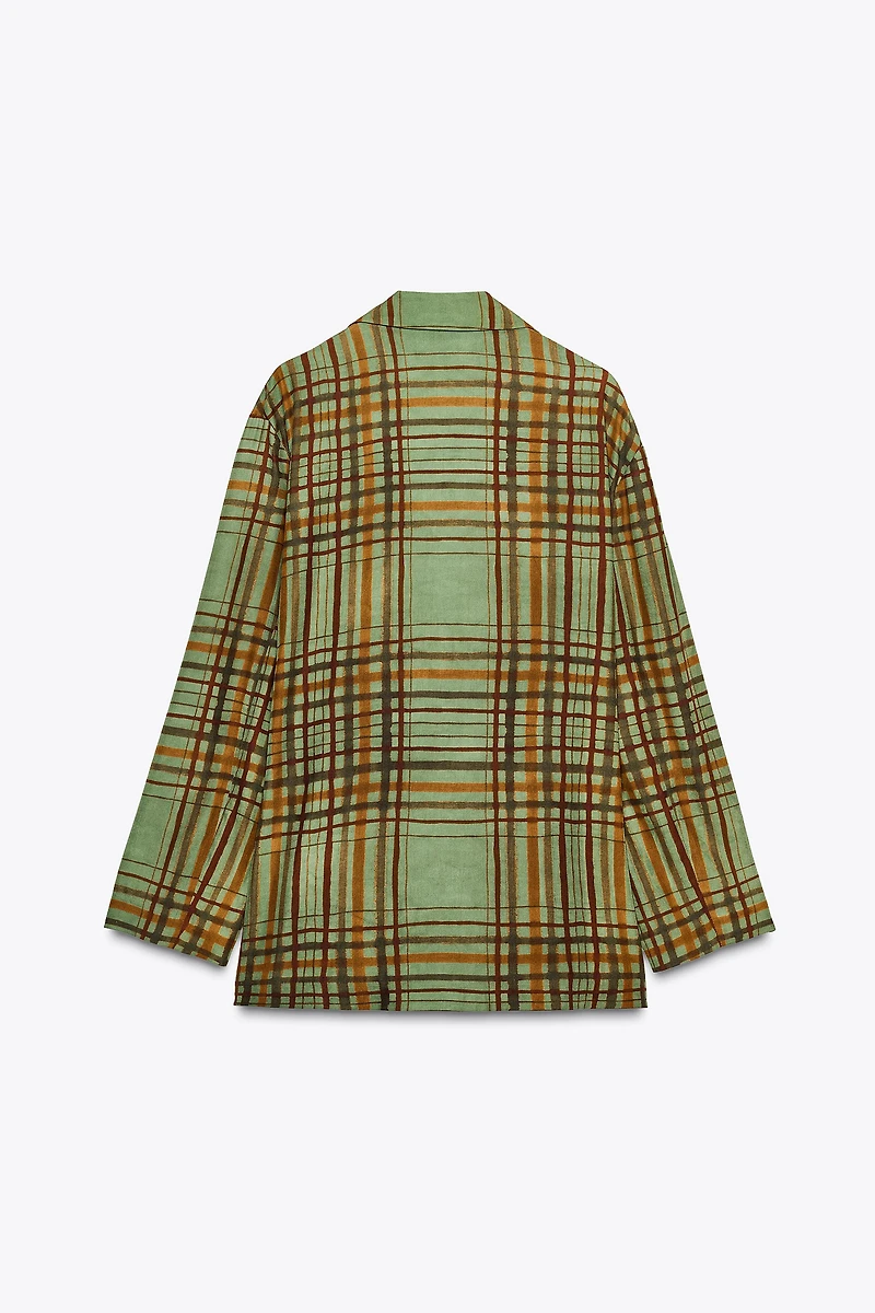 ZW COLLECTION FLOWY PLAID BLAZER