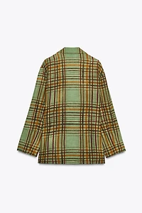 ZW COLLECTION FLOWY PLAID BLAZER