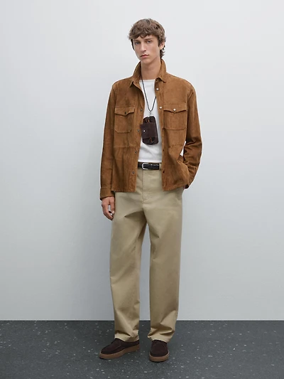 Pantalon poche plaquée