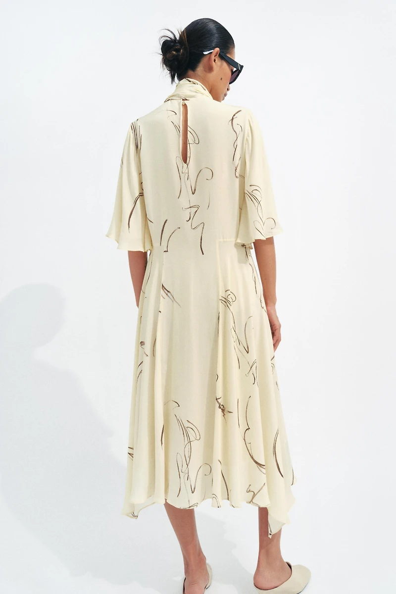 ZW COLLECTION PRINTED DRESS WITH TIES