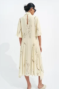 ZW COLLECTION PRINTED DRESS WITH TIES