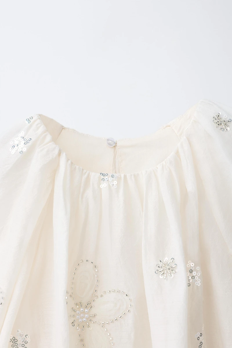 JEWELED FLORAL ROMANTIC DRESS