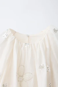 JEWELED FLORAL ROMANTIC DRESS