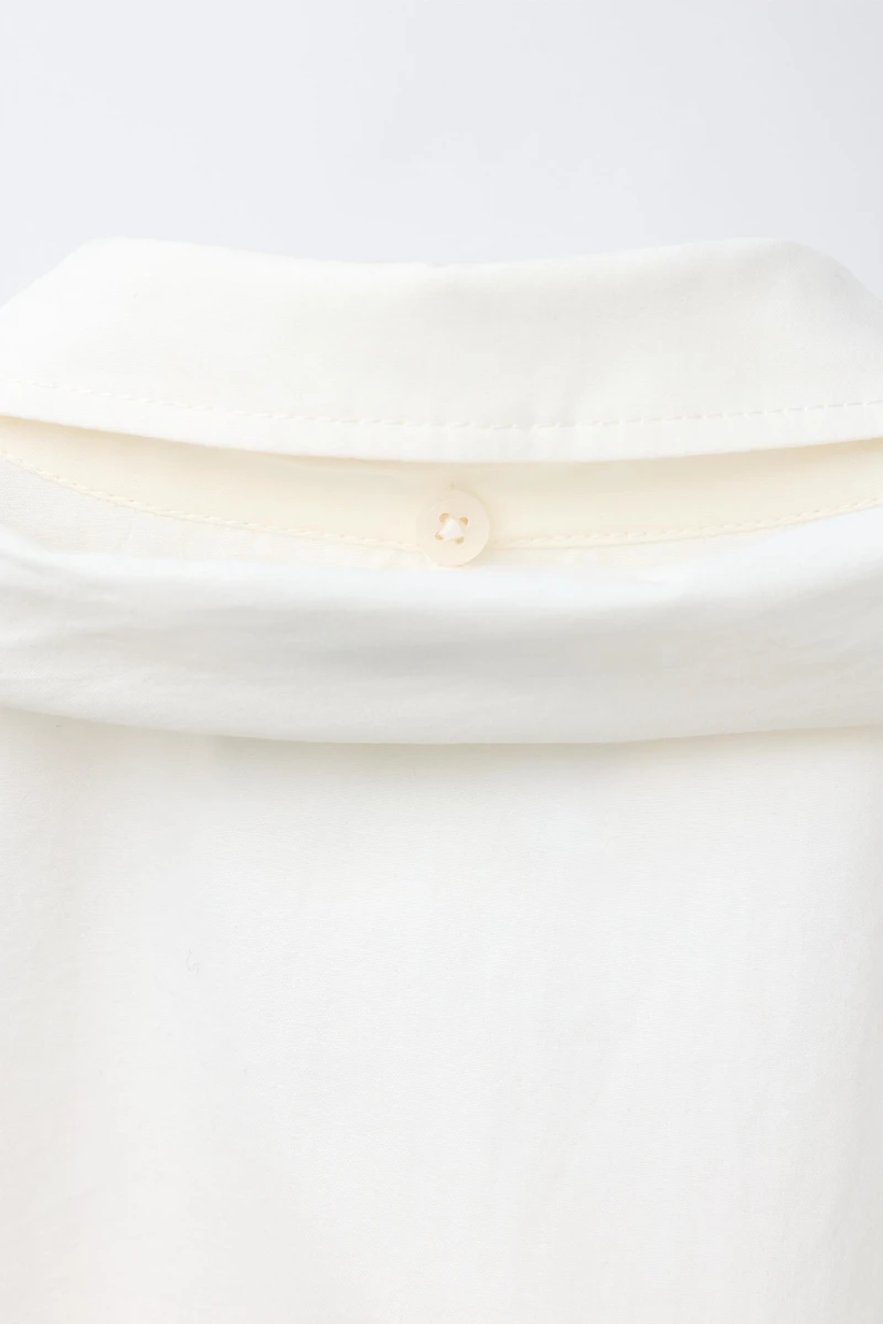 CROPPED SHIRT WITH DETACHABLE SCARF