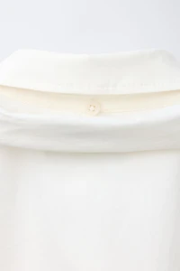 CROPPED SHIRT WITH DETACHABLE SCARF