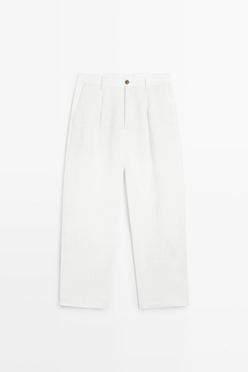 100% linen pants with dart detail