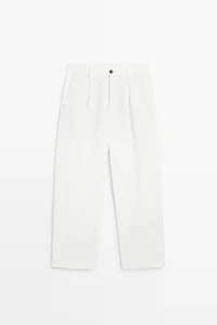 100% linen pants with dart detail