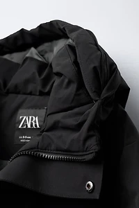 LONG FEATHER DOWN WATER REPELLENT PUFFER COAT WITH DETACHABLE FAUX FUR HOODIE