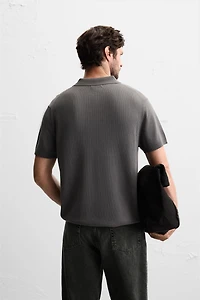 RIB KNIT POLO SHIRT