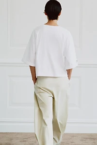 BUTTONED ASYMMETRIC T-SHIRT