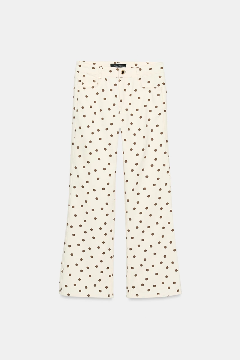 Z1975 MID-RISE MINI FLARE POLKA DOT JEANS