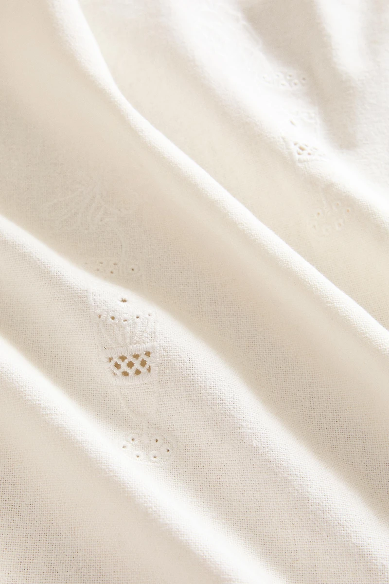 COUVRE-LIT LIN BRODERIE