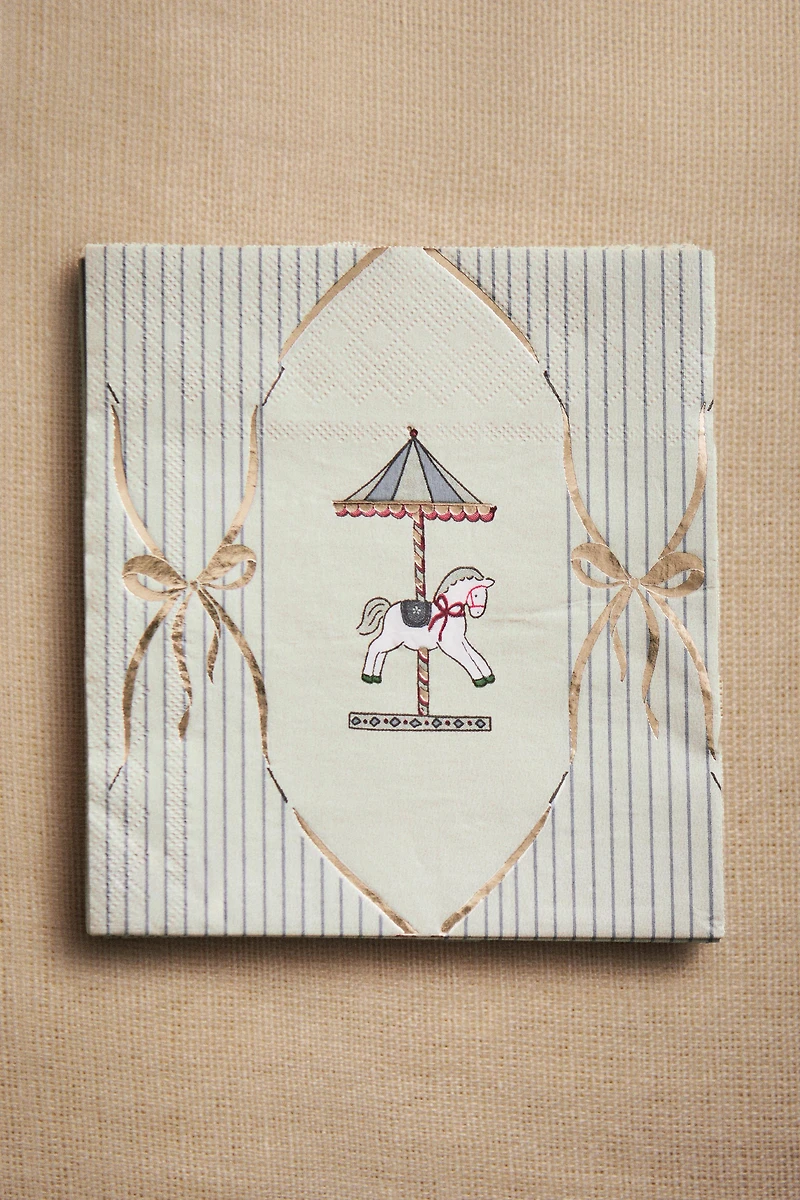 LOT DE SERVIETTES EN PAPIER POUR ENFANTS CARROUSEL NOËL (LOT DE 20)