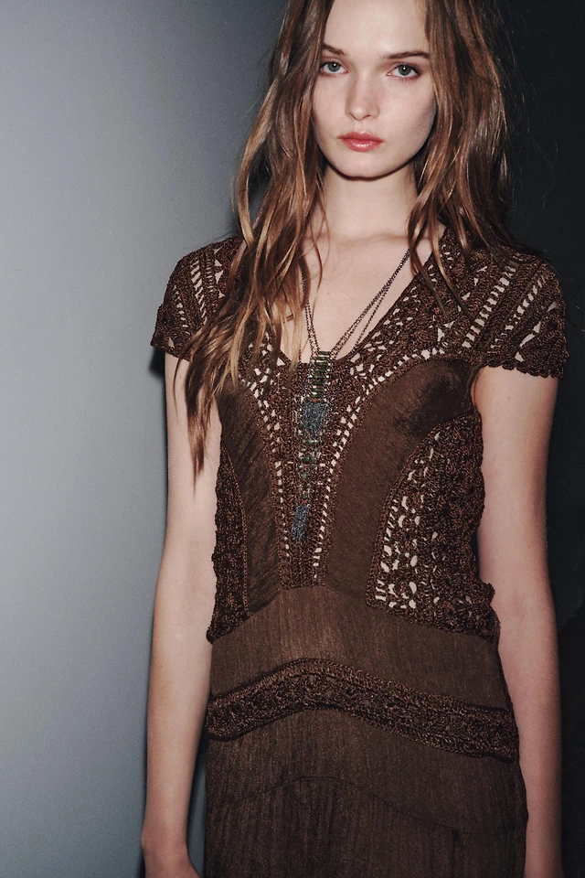 Zara ZW COLLECTION COMBINATION CROCHET DRESS | Place Rosemre