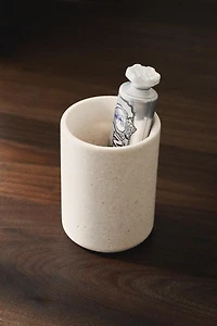 VERRE BROSSE À DENTS MARBRE BLANC