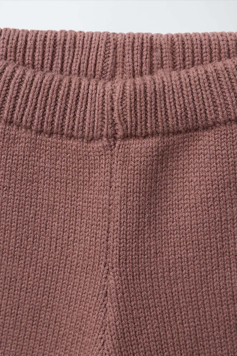 PANTALON DROIT EN MAILLE BRODÉE