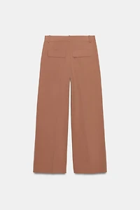 PLEATED STRAIGHT LEG PANTS