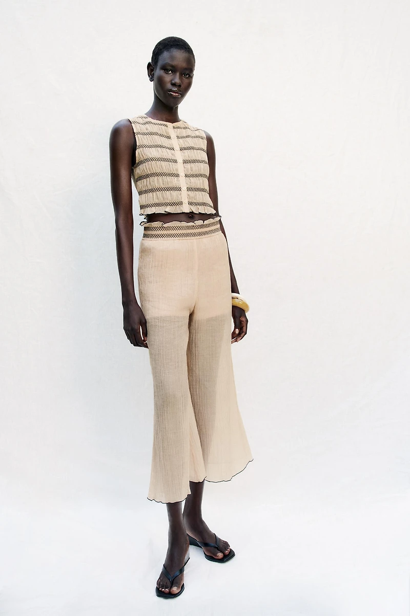 CULOTTES WITH CONTRASTING SEAMS